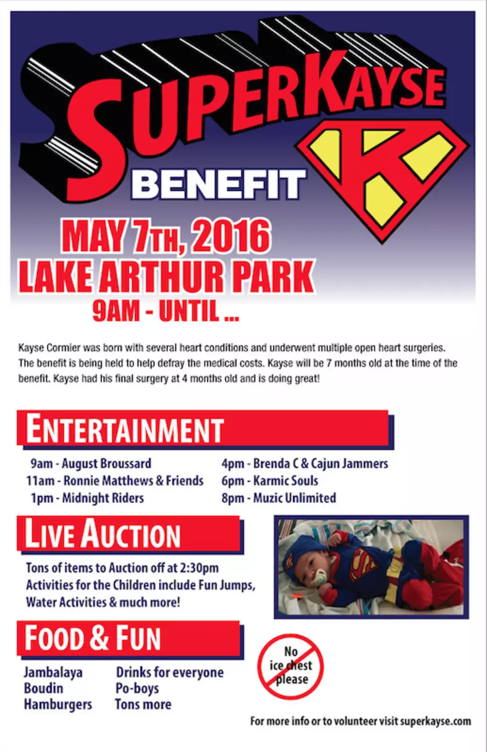 Benefit for 6-Month-Old Kayse Cormier of Lake Arthur, La.
